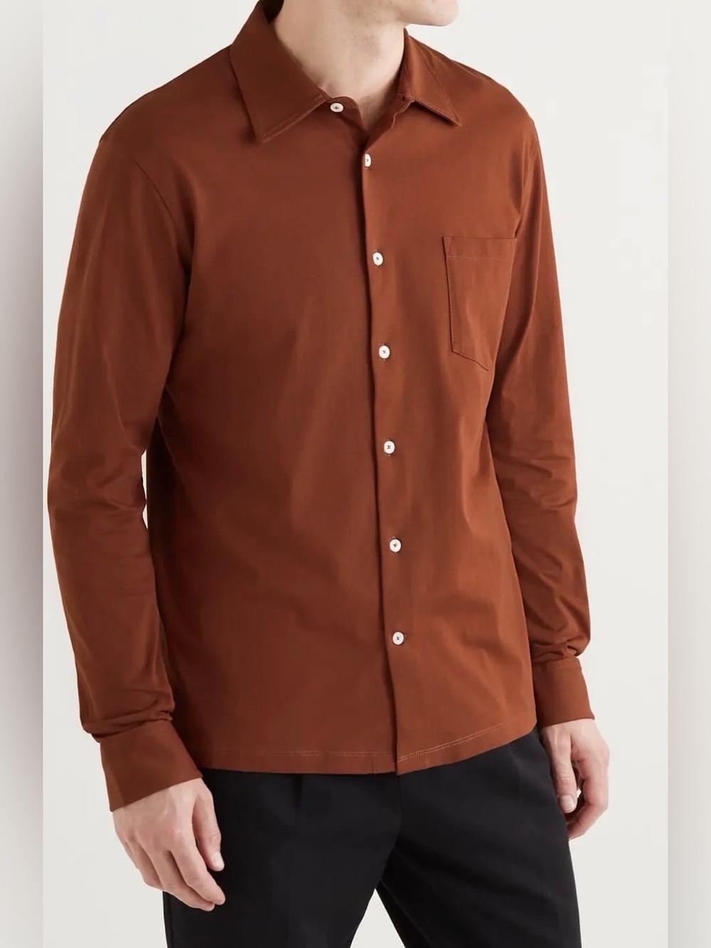 Mr P Rust Jersey Overshirt 100% Cotton Portugal L